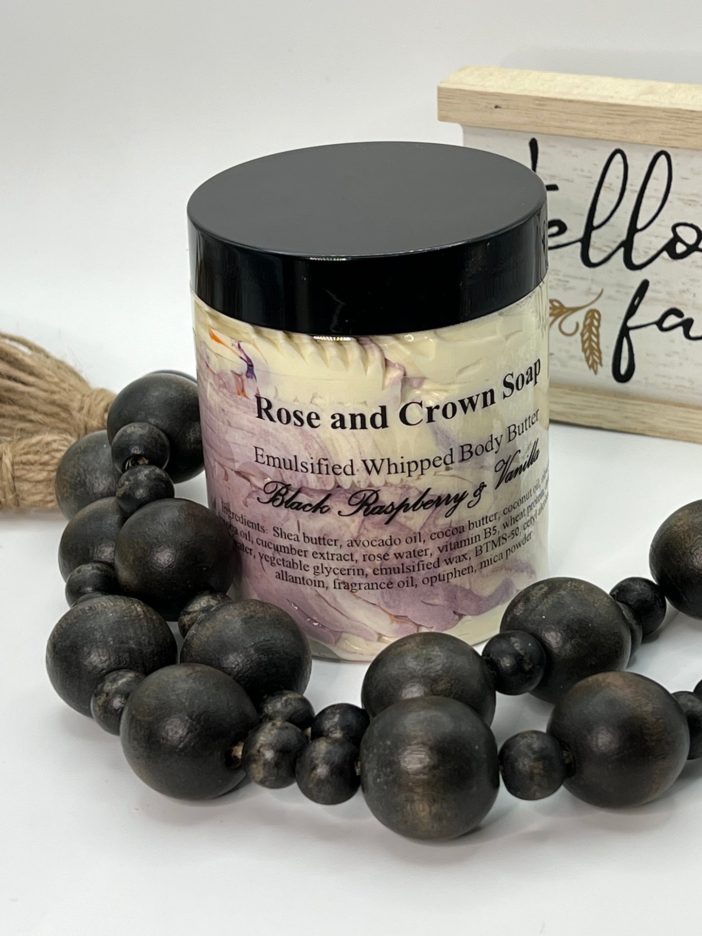 Emulsified & Whipped Body Butter - Black Raspberry and Vanilla